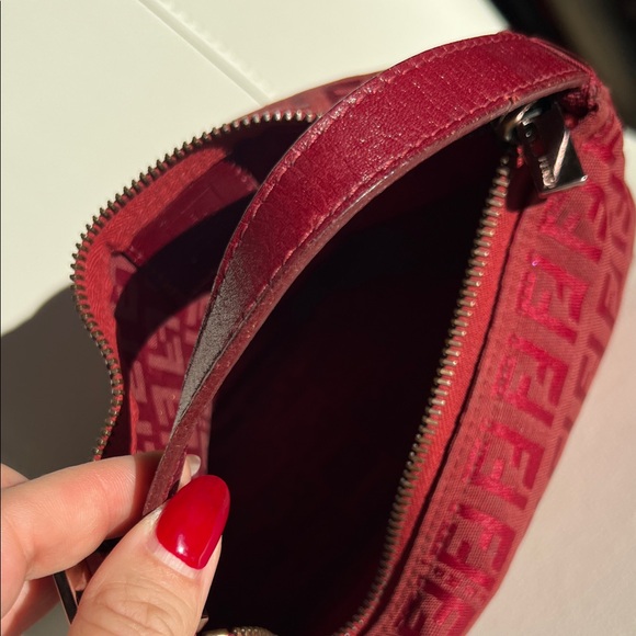 Vintage Fendi Red Zucchino Mini Pochette by Karl Lagerfield - Picture 7 of 9